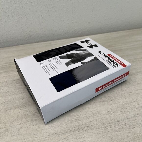 Under Armour UA Original BoxerJocks Mens 4XL 6 Inch 2 Pack Black/Gray Color - Picture 4 of 4